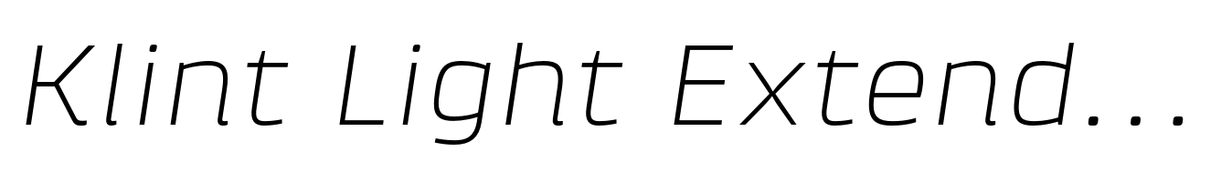 Klint Light Extended Italic